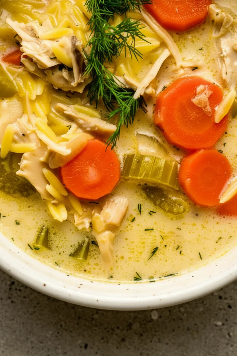Creamy Lemon Chicken Orzo Soup