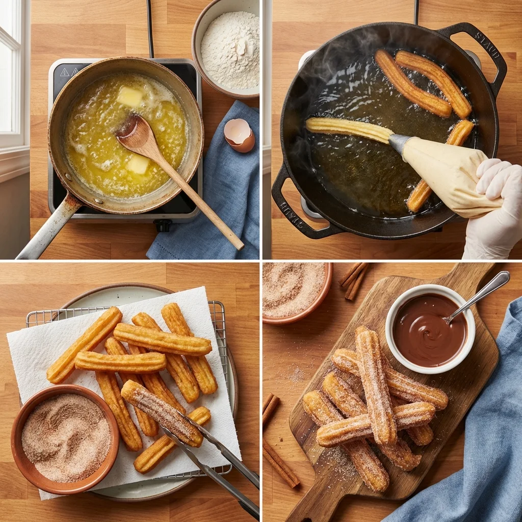 homemade-fried-churros-with-chocolate-dipping-sauce-step-image