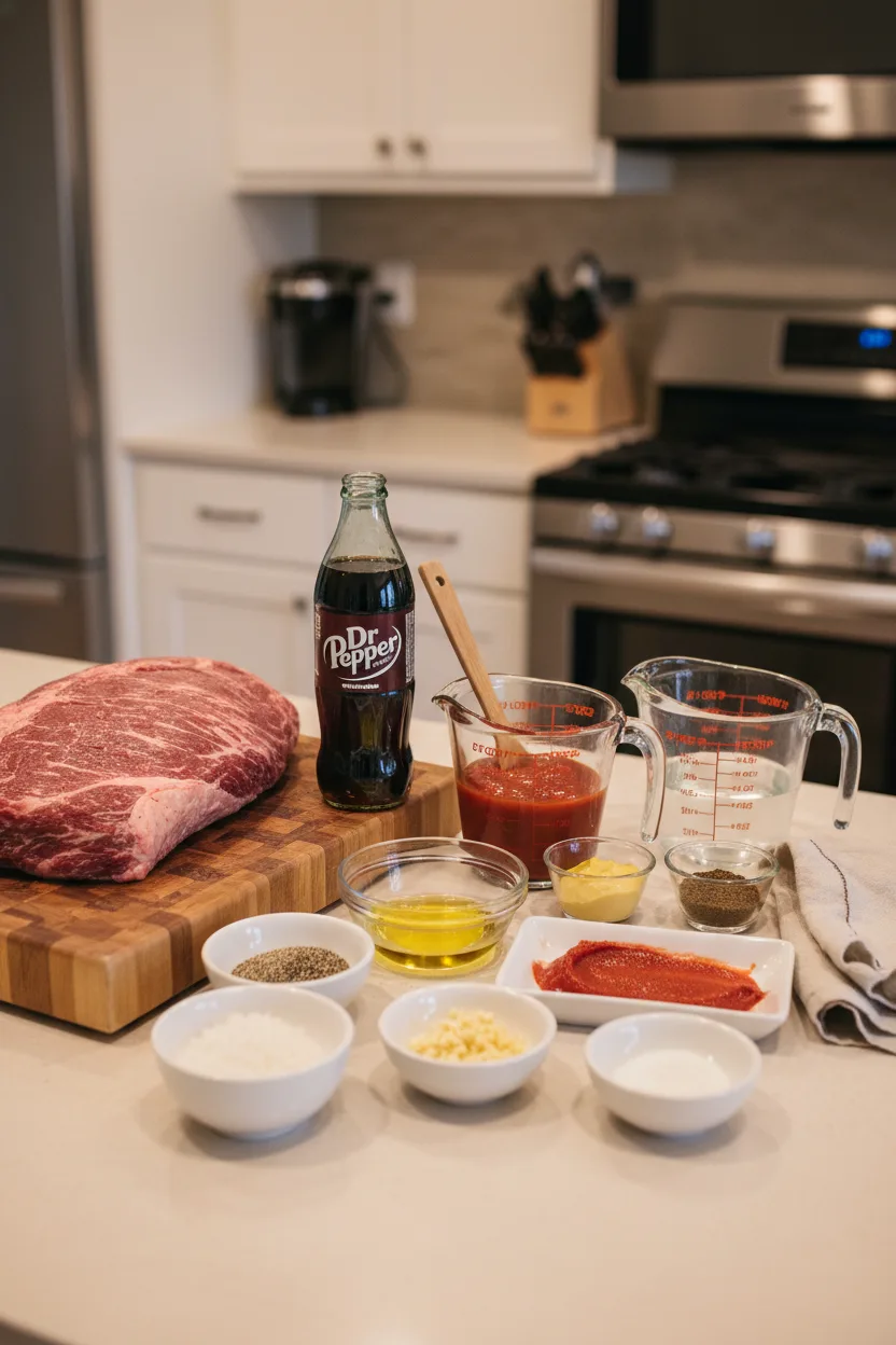 ingredients-beef-brisket-with-dr-pepper-barbecue-sauce
