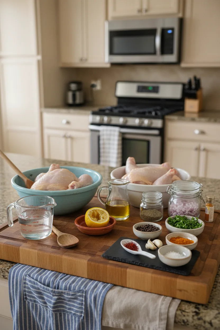 ingredients-poulet-rôti-au-four-à-la-marocaine-(djaj-daghmira)